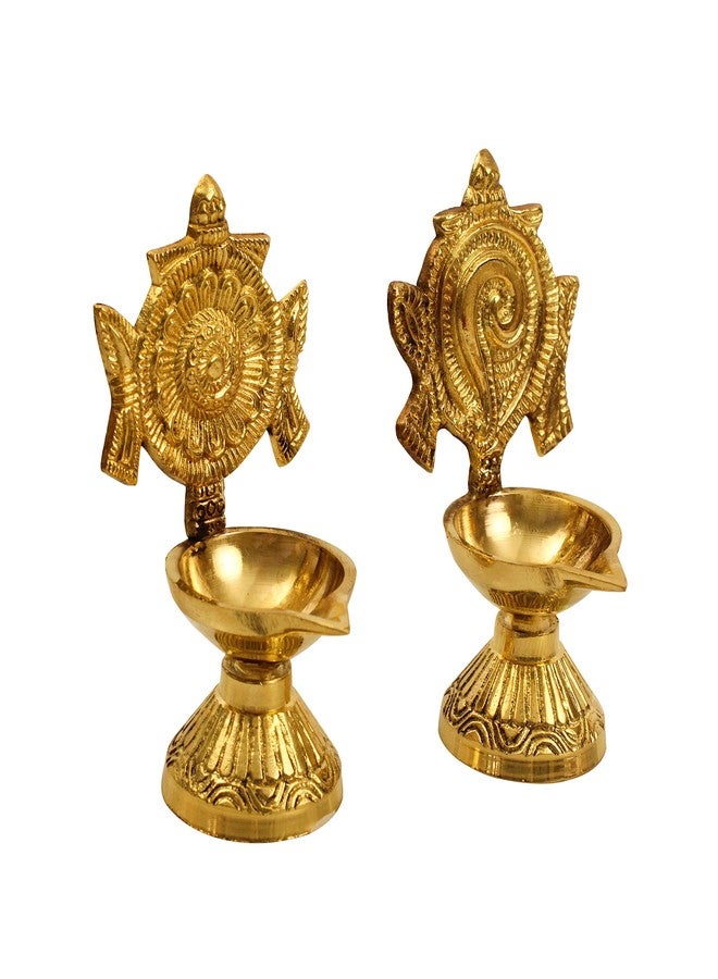 Spillbox ضياء نحاسية لبوجا|بوجا آرتي| مجموعة ديفيا مانجالا فيلاككو| فيشنو شقرا ديا|آرتي ديباك ديبام مصباح زيت للمنزل معبد بوجا مقالات ديكور هدايا - مجموعة شانكو شقرا فيلاككو - Image 3